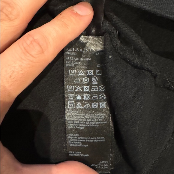 Allsaints Oversized Crew Heavyweight Long Sleeve Black vintage - Picture 3 of 3